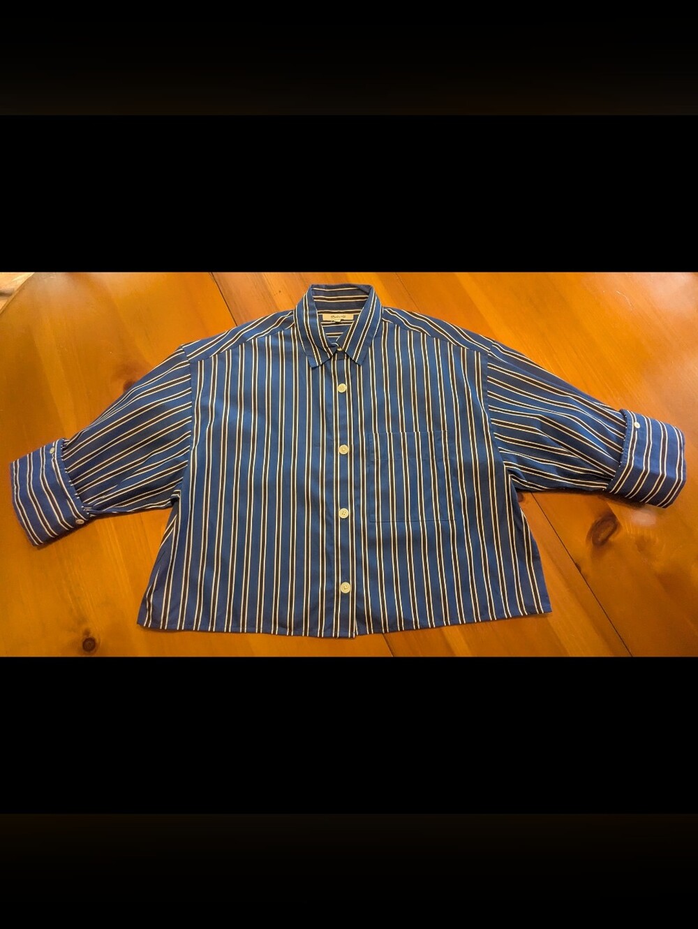 Madewell Straight Hem Shirt Riviera Coast XS NWT